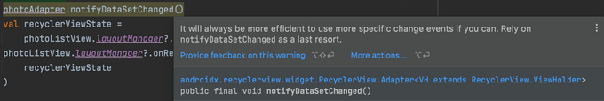 notifiyDataSetChanged