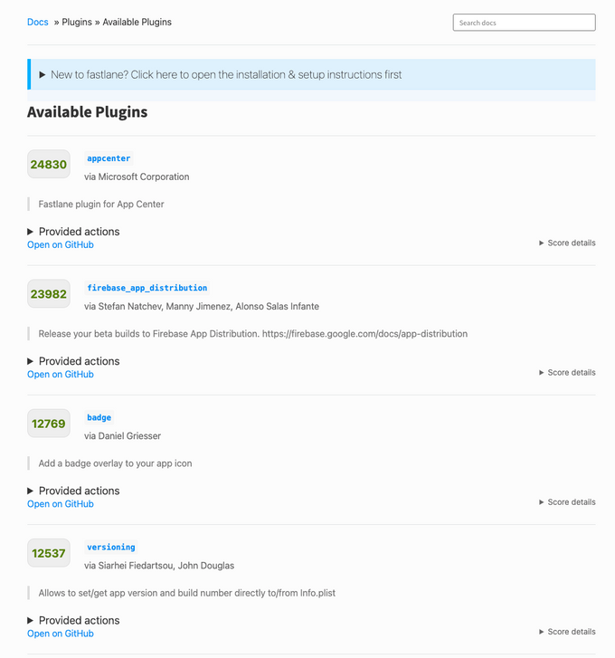 fastlane plugins